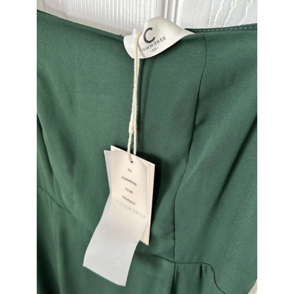 NWT Cottagecore Romantic Green Puff Sleeve Square Neck Midi Commense Dress XS - Picture 5 of 13